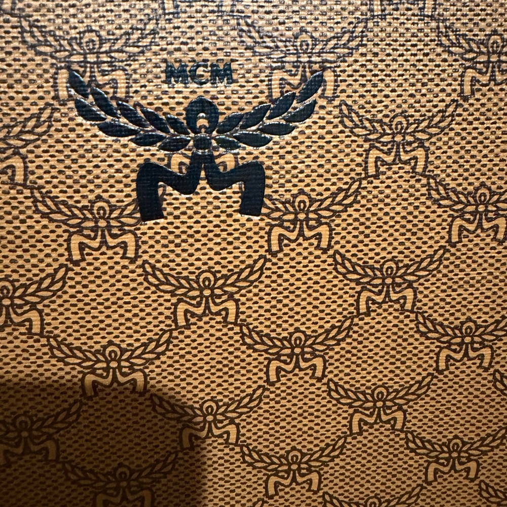 MCM Black and Tan Monogram Backpack - Picture 5 of 10
